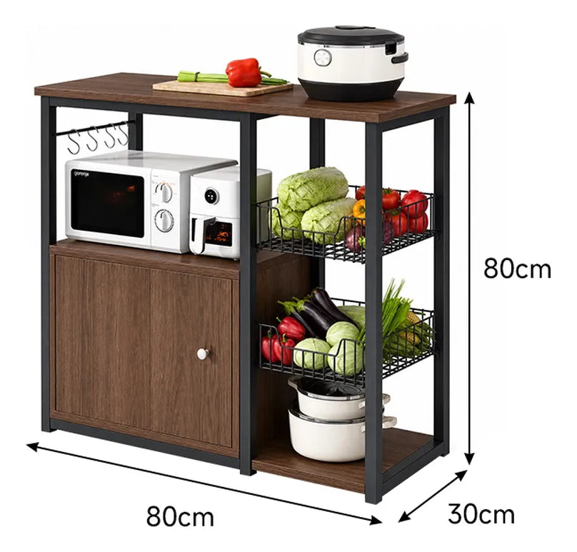 Organizador Multiuso De Cocina Premium Metal Madera Marrón®