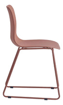 Silla Moderna De Polipropileno/base Metal Terracota Premium®