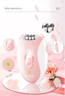 Depiladora Kemei Eléctrica Mujer Corporal Usb Km-189b Rosa®