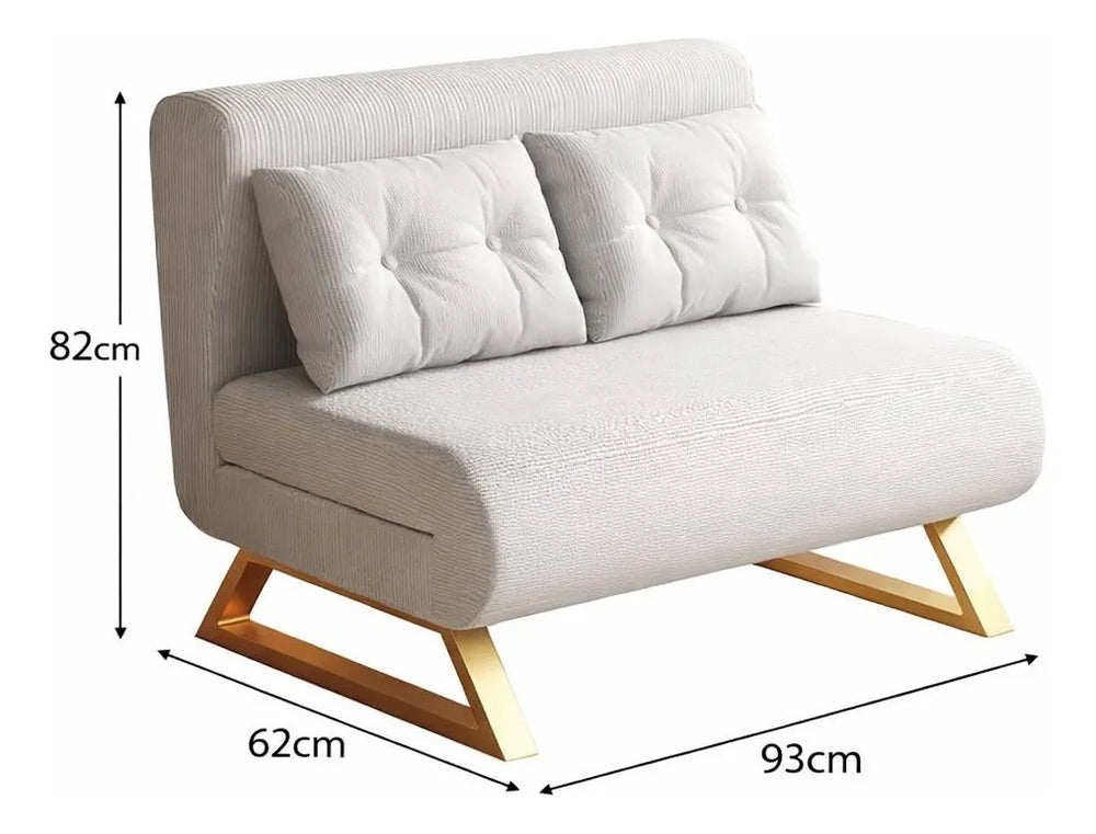 Sofá Cama Moderno Denso 3 En 1 Reclinable 2 Cuerpos Beige®