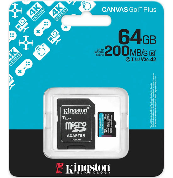 Tarjeta Kingston Canvas Go! Plus 64gb Sdcg4/64gb 200mb®