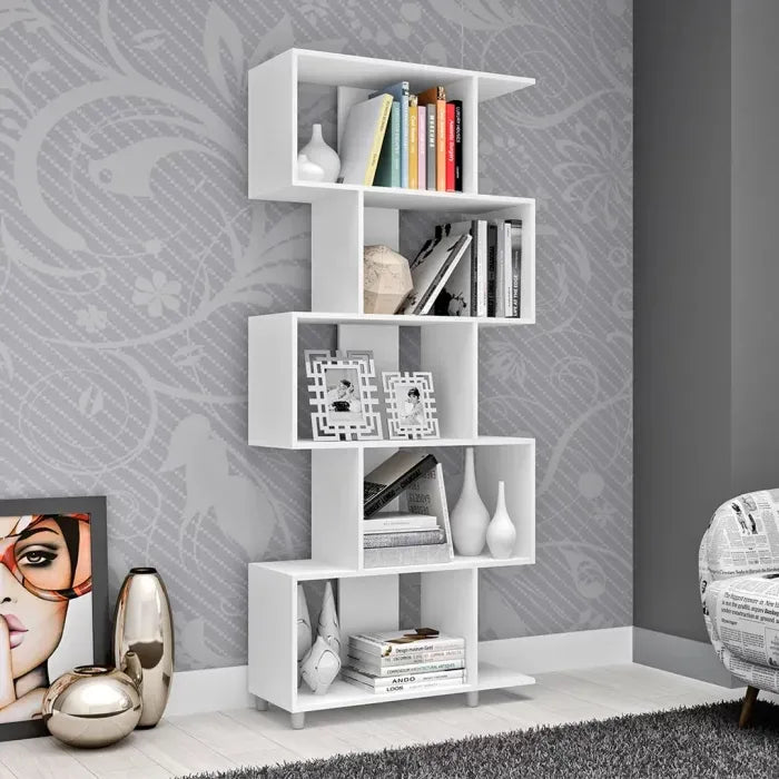 Biblioteca Geometrica Linea Retro 5 Estantes Premium Resist®
