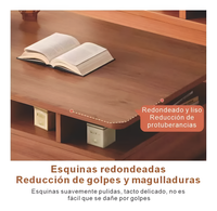 Mesa Ratona 120x60x42cm 2 Cajones Color Claro Caoba Mdf®
