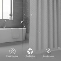 Cortina De Baño Impermeable Poliester 180x180 Gris Calidad®