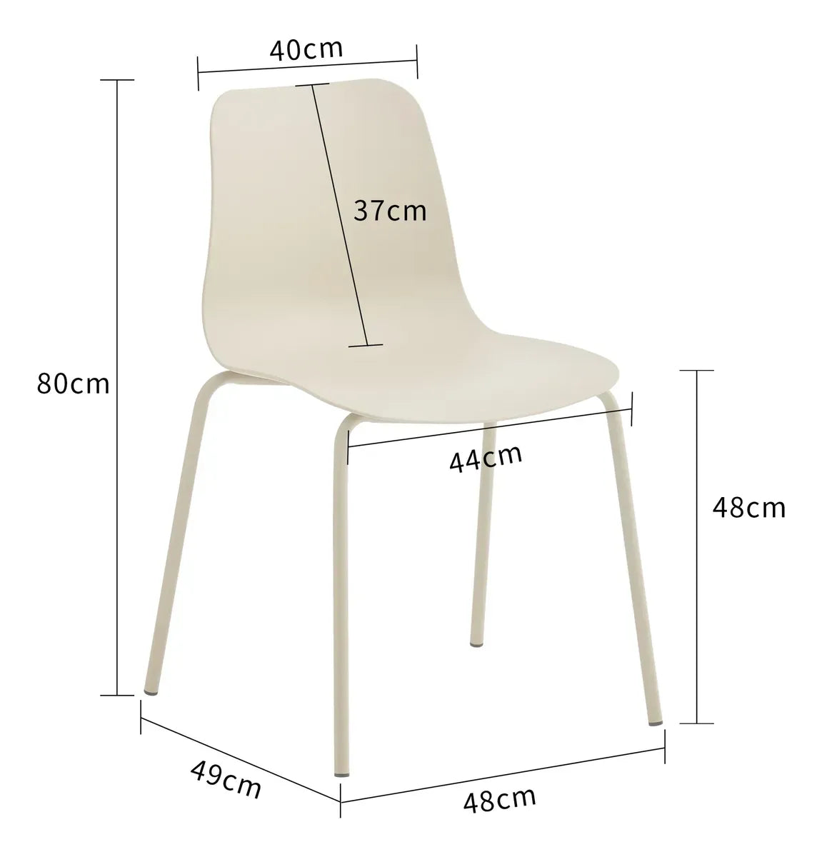 Silla Comedor Milkytea Mate Metal/polipropileno Premium®