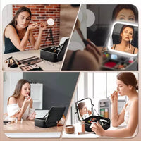 Maletín Valija De Maquillaje Cosméticos Con Espejo Luz Led®