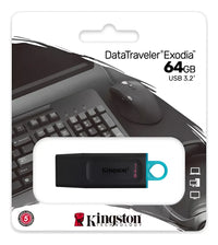 Pendrive Kingston Dtx/64gb Exodia 64gb 3.2 Usb Negro Liso®