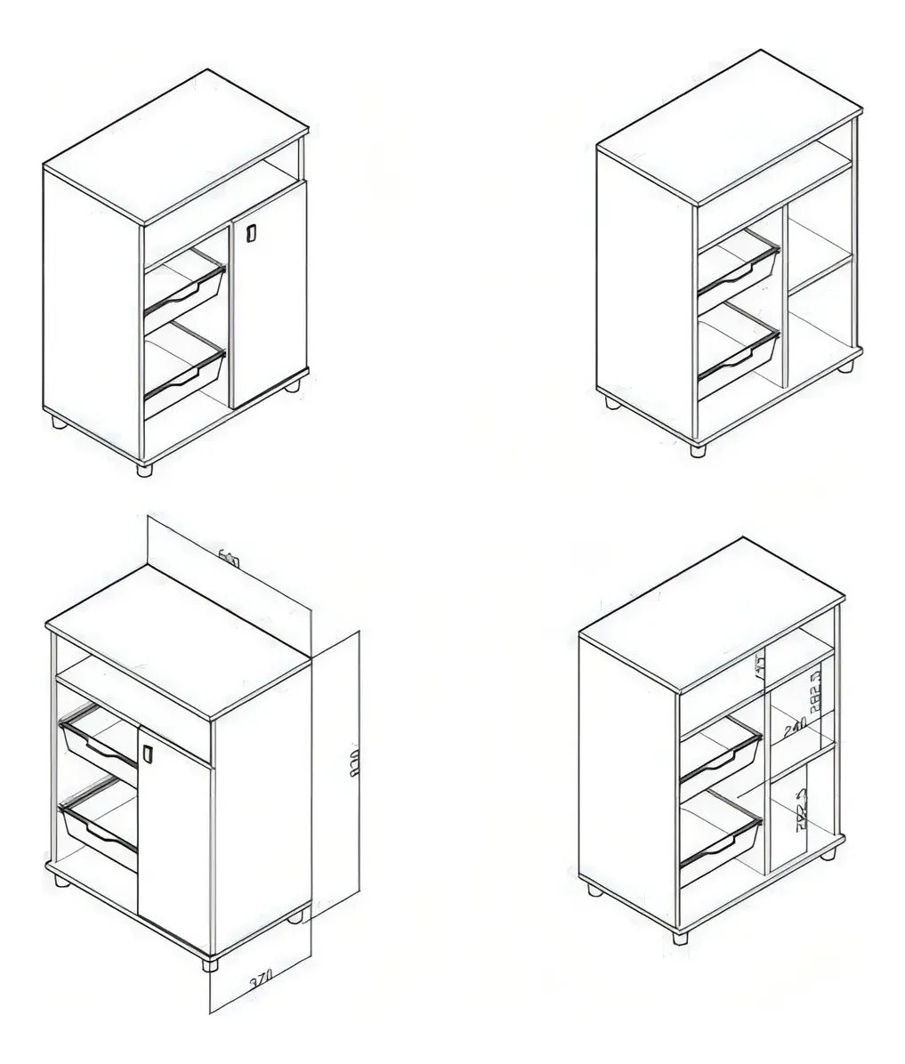 Mueble Organizador Alacena de Cocina 2estantes 1puerta Resist®