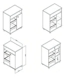 Mueble Organizador Alacena de Cocina 2estantes 1puerta Resist®