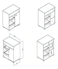 Mueble Organizador Alacena de Cocina 2estantes 1puerta Resist®