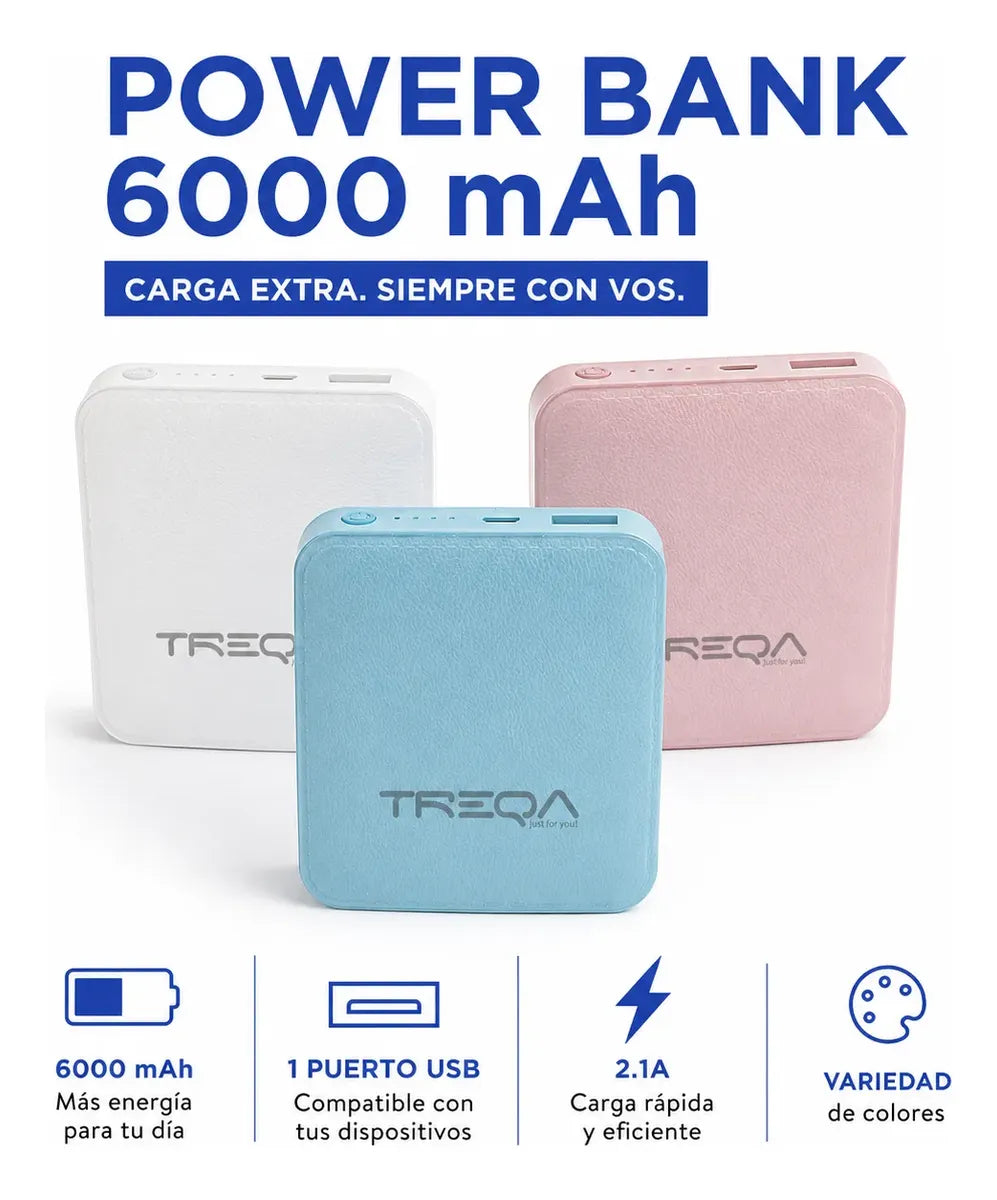 Cargador Portátil Rápido Treqa 6000 Mah 2.1 A Compacto®