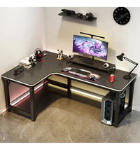 Escritorio gamer en L fibra de carbono y hierro 160x120cm®