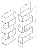Biblioteca Geometrica Linea Retro 5 Estantes Premium Resist®