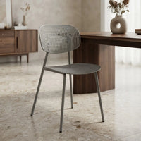 Silla De Comedor Gris Mate Metal/polipropileno Premium®