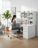 Escritorio Con Biblioteca+cajones Y Estantería Moderno Mdf®