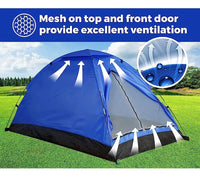 Carpa Iglú De Camping 2.1x1.5m Impermeable 3 Personas Azul®