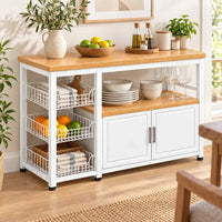 Organizador de cocina 3 canastos y 2 puertas blanco y natural