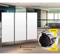 Biombo Separador 3 Paneles 226x185cm Poliéster Con Ruedas®