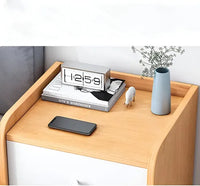 Mesa De Luz 1 Cajón 2 Estantes Blanco Madera Mdf 33x40cm®
