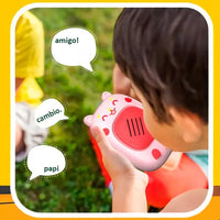 Par Walkie Talkie Recargable Osito Conejo 3m Rango De Alcance
