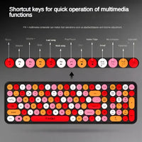 Teclado + Mouse T-wolf Tf660 Urban Women Colorido Bluetooth Rojo Con Negro®