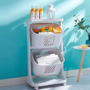 Organizador Transportable 2 Cestos 3 Estante Baño Cocina®
