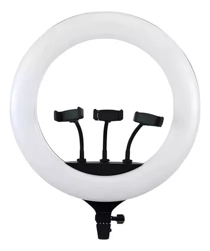 Aro Luz Led Profesional 36cm Con 3 Soportes Para Celular®