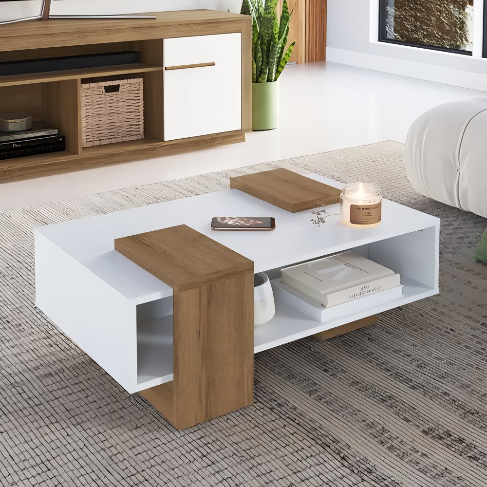 Mesa Ratona De Centro De Living Estilo Nórdico Minimalista®