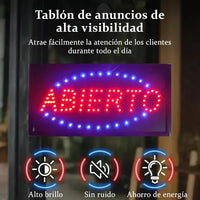 Anuncio Cartel Led Abierto 220v 48x25 Para Locales®