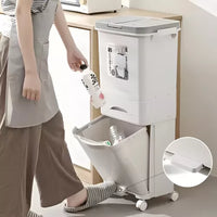 Cesto De Basura Práctico 2 Niveles Con Cajón Y Ruedas 38l®