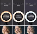 Aro Luz Led Profesional 36cm Con 3 Soportes Para Celular®