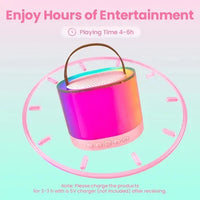 Parlante Portátil Mini X2 Micrófonos Rosa Luces Rgb Karaoke®