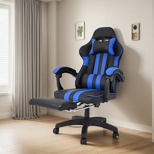 Silla Gamer Reclinable Reforzada Con Posa Pie Y Almohadones®