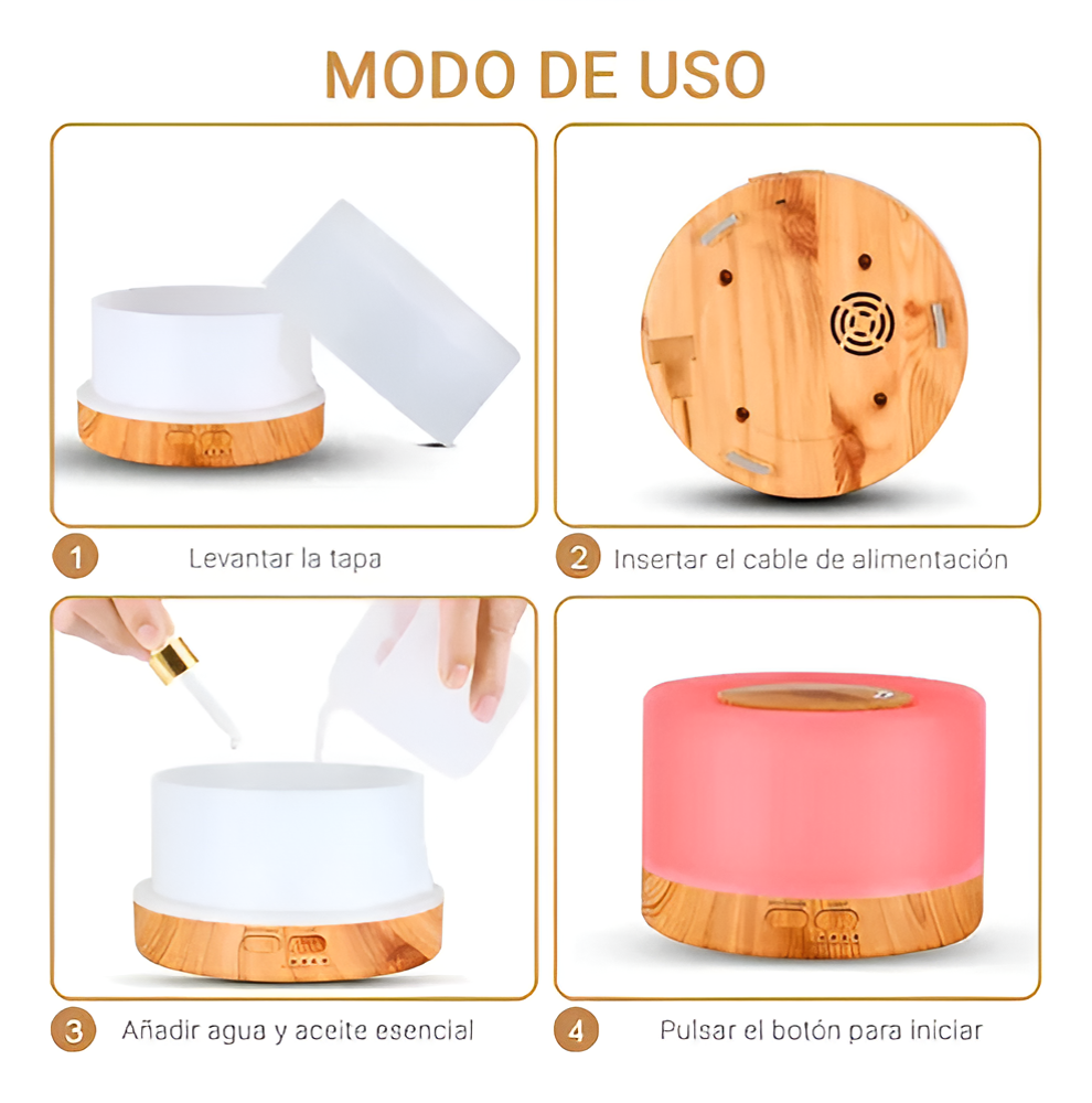 Humificador De Ambiente 220v Con Control Remoto Madera®