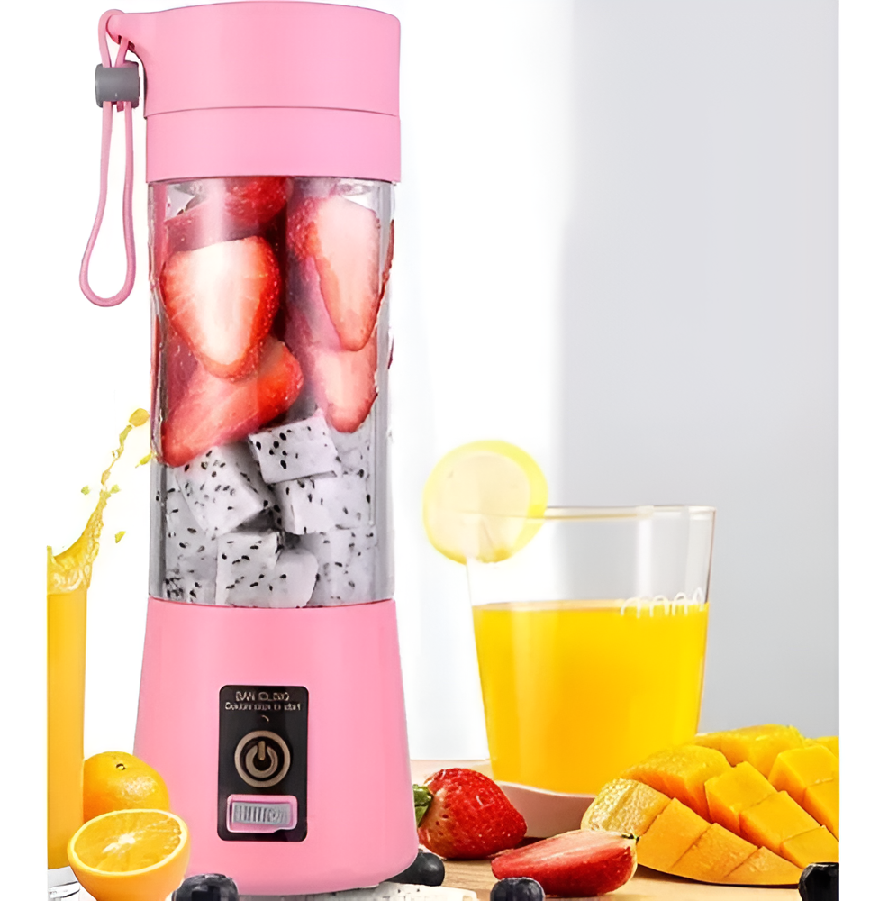 Mini Licuadora Portátil De Batido Recargable Usb 380ml Pink®