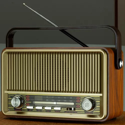 Radio Portátil Retro Am Fm Bluetooth Batería Madera Vintage®