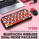 Teclado + Mouse T-wolf Tf660 Urban Women Colorido Bluetooth Rojo Con Negro®