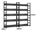 Estantería Doble De Metal Y Mdf 175x30x140cm 5 Estantes Ind®