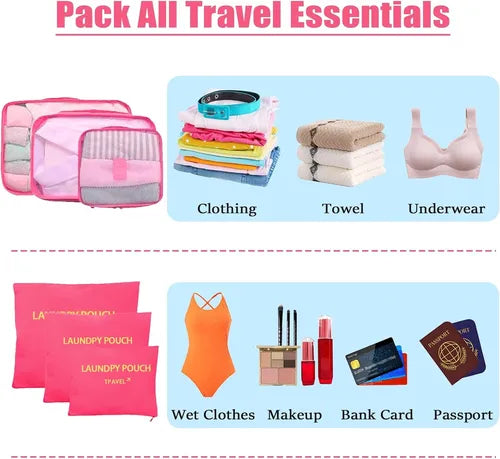 Juego De 6 Bolsas De Almacenamiento De Equipaje De Viaje®
