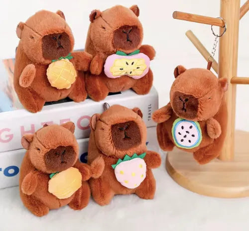 Peluche Capibara Frutas Kiwi Llavero Marron 12cm®