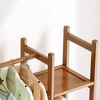 Perchero Madera Bambú Premium De Pie 7 Estantes 100x30x158c®