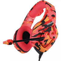 Auricular Onikuma Gamer Profesional Camuflado Rojo K1-b®