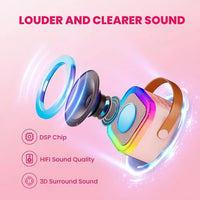 Mini Parlante Micrófono Inalámbrico Karaoke Led Bluetooth®