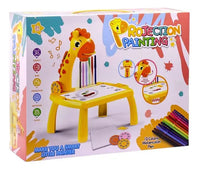 Mesa Pizarra Proyectora Para Dibujar Niños Jirafa Amarillo®