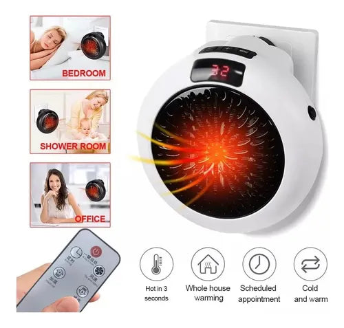 Mini Calefactor Redondo C/ Display C/control Incluido 900w®
