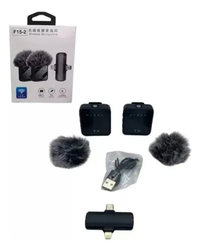 Micrófono Inalámbrico Dual F15-2 Para iPhone Y Android®