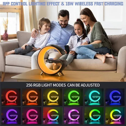 Lámpara De Mesa Rgb Cargador Parlante Inalámbrico Bluetooth®