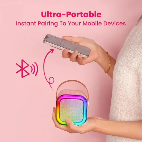 Mini Parlante Micrófono Inalámbrico Karaoke Led Bluetooth®