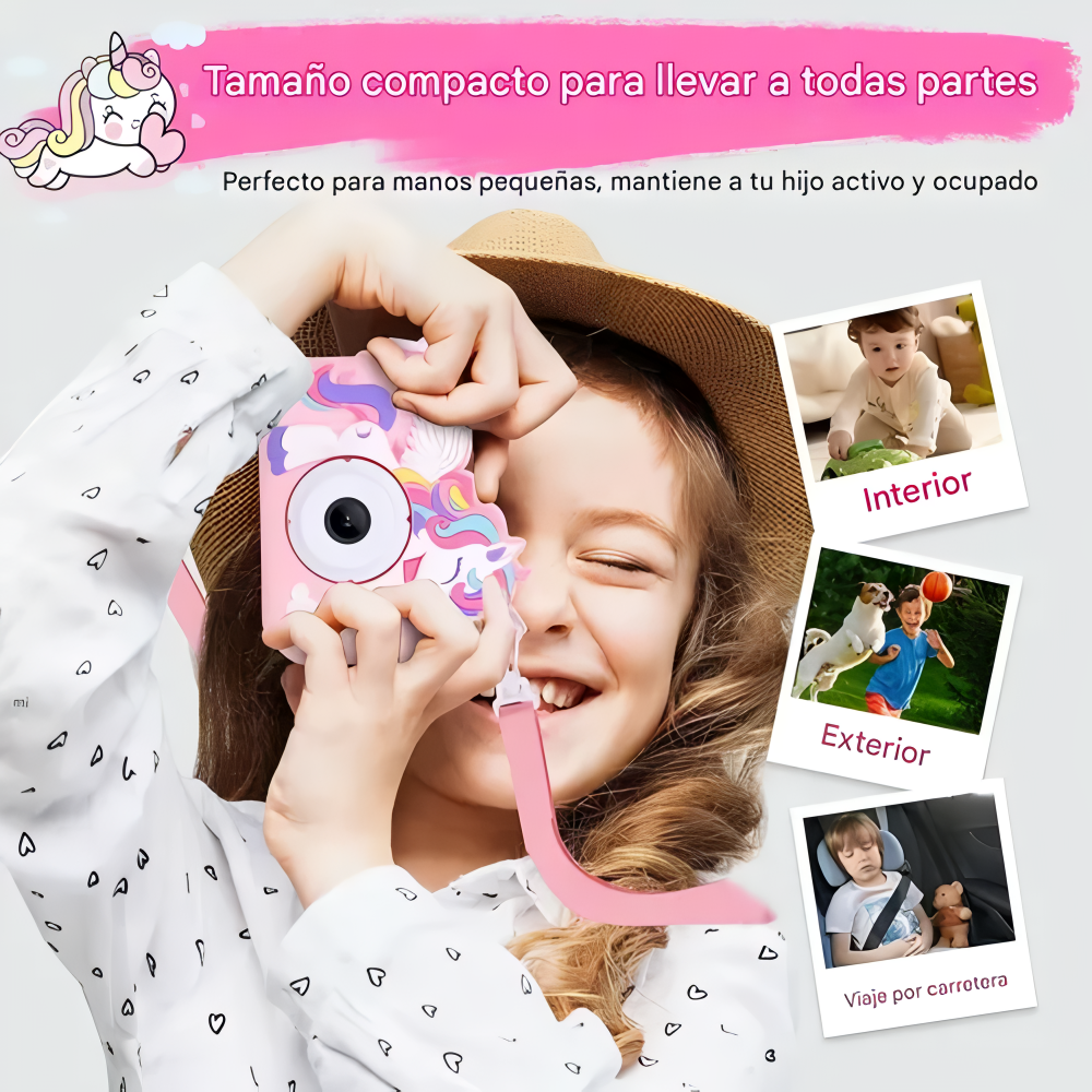 Cámara Digital Foto, Video Para Niños Con Pantalla Y Correa®