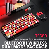 Teclado + Mouse T-wolf Tf660 Urban Women Colorido Bluetooth Rojo Con Negro®